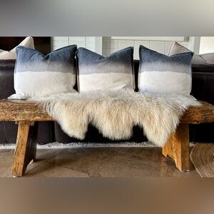 Crate&Barrel Tulare Denim Accent Pillows - Set of 3